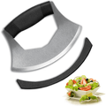 i Kito Mezzaluna Food Cutter, Single Blade Mezzaluna Knife, Salad Chopper Handheld Knife
