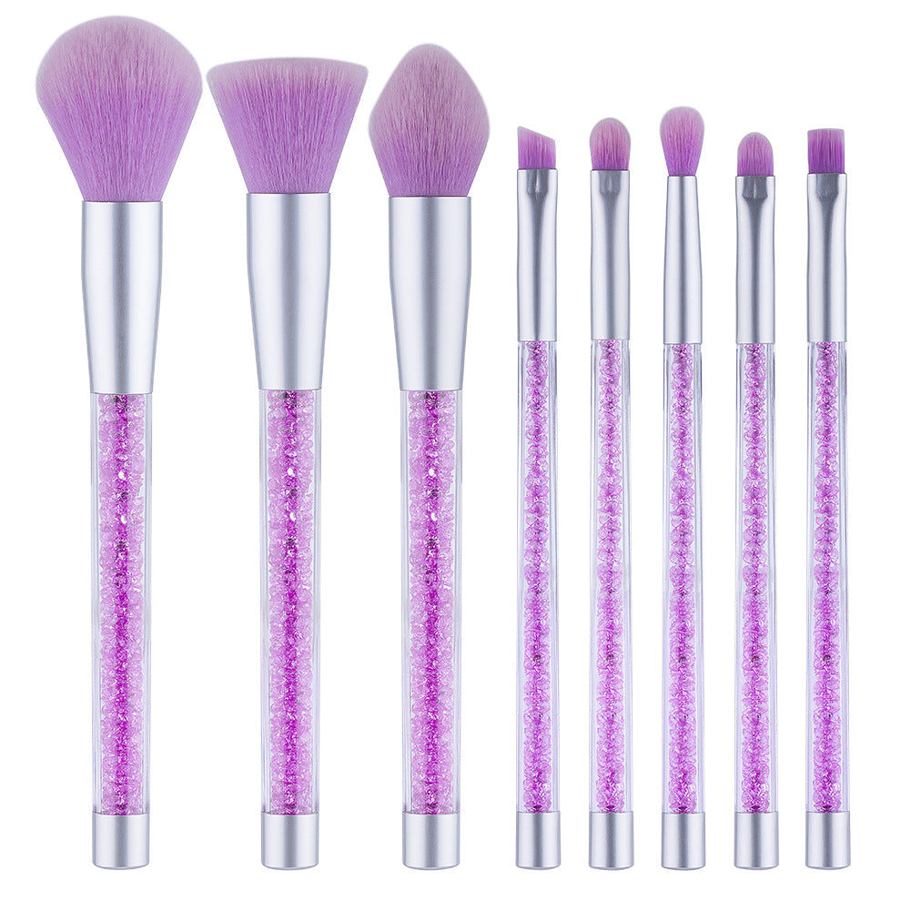 8pcs purple pink crystal makeup brushes Pi-Mart