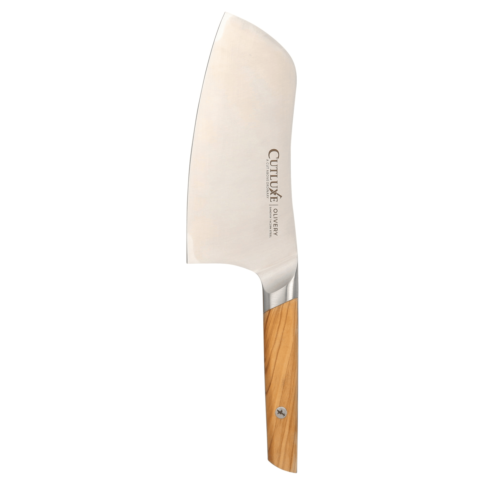 CUTLUXE Cleaver Knife - 7" Vegetable and Meat Butcher Knife - Olive Wood Handle ¨C Full Tang ¨C Olivery Series