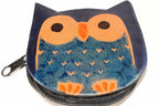 Leather Owl Coin Purse Handcrafted Embossed Compact Wallet BandsCo Straps