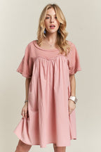 Round Neck Half Sleeve Babydoll Dress – Charming and Feminine Babydoll Dress with Round Neck and Half Sleeves for Casual and Semi-Formal Occasions Stevvex