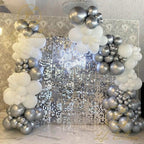 122 pieces White Silver Latex Balloon Arch Garland Kit For Baby Shower Wedding Birthday Graduation Anniversary Bachelorette Party Luxury Ballons Stevvex