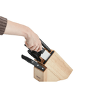 Farberware Edgekeeper 16-piece Triple Rivet Block Set with Built in Knife Sharpener, Natural