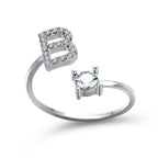 Adjustable 26 Initial Letter Ring Fashion Jewelry For Women Simple Elegant Jewelry Pi-Mart