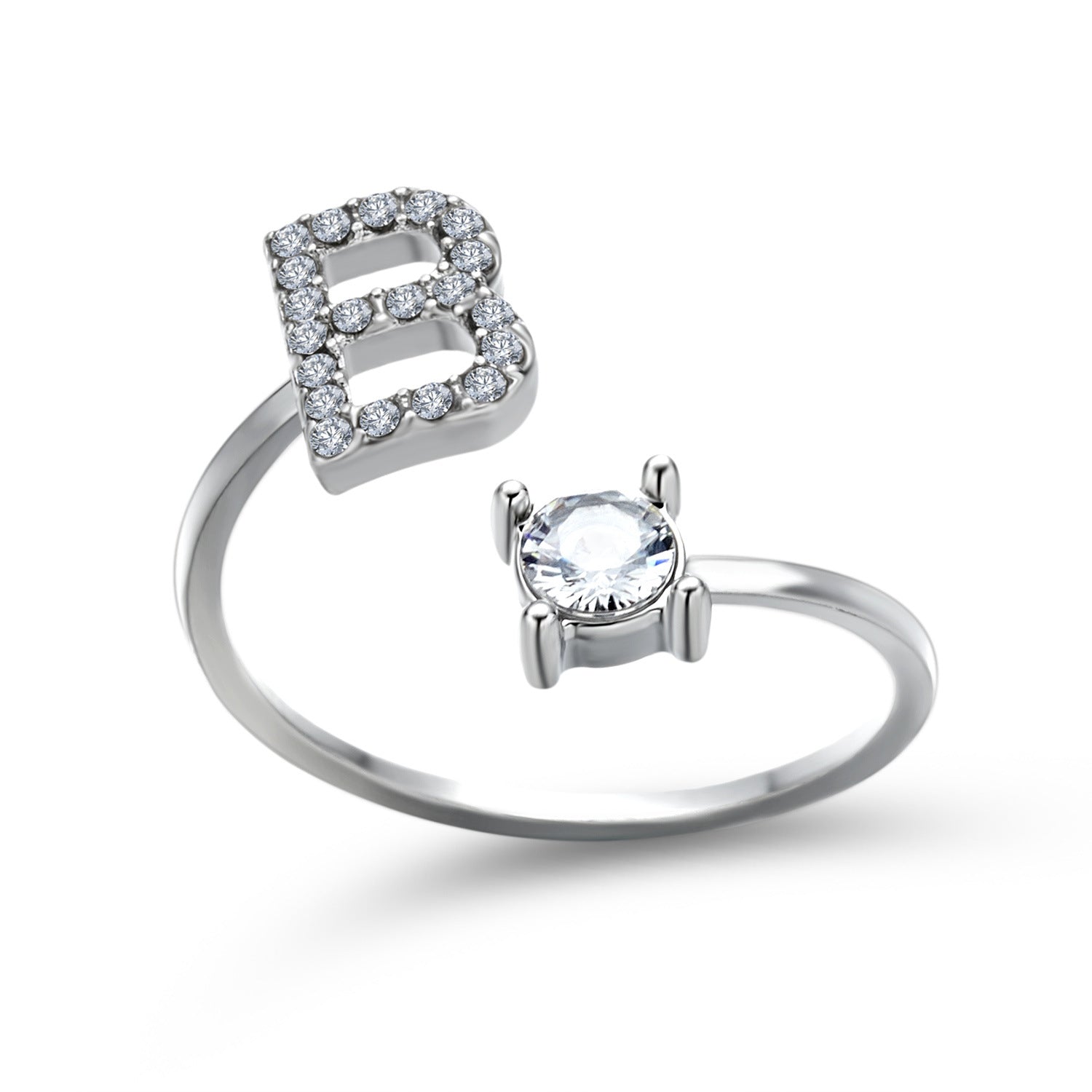 Adjustable 26 Initial Letter Ring Fashion Jewelry For Women Simple Elegant Jewelry Pi-Mart