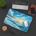 Desk Mat — Ocean Sunset Sailing Beach Scene Mouse Pad Lootquake LLC