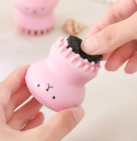 Cartoon octopus silicone wash brush foaming cleansing brush Manual facial massage brush cleansing brush brush bubbler Pi-Mart