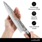 Kirosaku Premium Damascus Kitchen Knife 20cm - Extremely Sharp Kitchen Knife Made