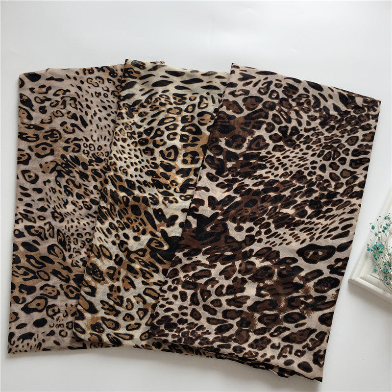Summer Scarves for Women Lightweight Leopard Print Hawaiian Wrap Beach Shawl Voile Head Scarf Leopard Print scarf SHOMICOBOUTIQUE