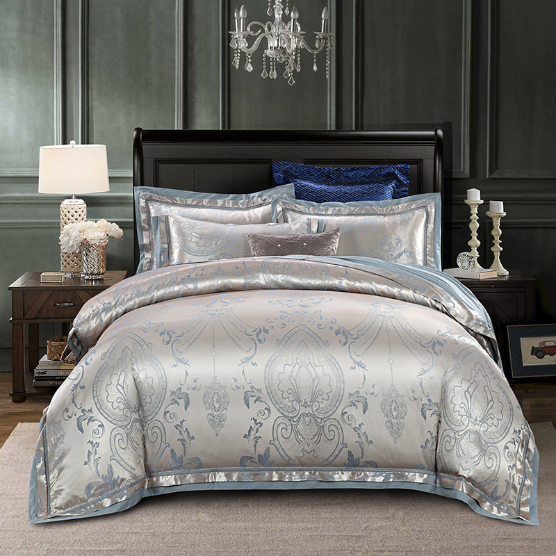 European-style luxury tencel cotton satin jacquard quilt cover four-piece set six-piece set Pi-Mart