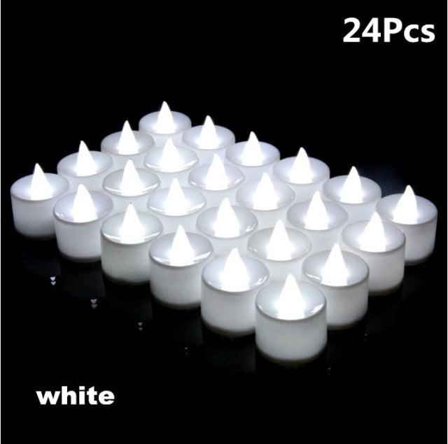 12/24/48pcs Flameless LED Tea light Tea Candles Wedding Light Romantic Candles  Realistic Tea Lights Candles LED Tea light Candles Flickering Bright Tea lights Battery Operated Candles Flameless Candles Lights for  Birthday Party Wedding Decorations Stevvex