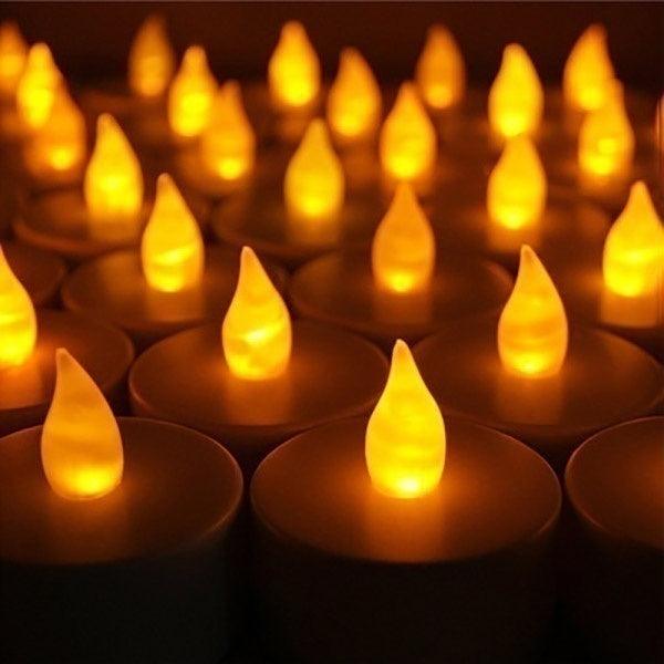 12/24/48pcs Flameless LED Tea light Tea Candles Wedding Light Romantic Candles  Realistic Tea Lights Candles LED Tea light Candles Flickering Bright Tea lights Battery Operated Candles Flameless Candles Lights for  Birthday Party Wedding Decorations Stevvex