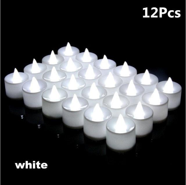 12/24/48pcs Flameless LED Tea light Tea Candles Wedding Light Romantic Candles  Realistic Tea Lights Candles LED Tea light Candles Flickering Bright Tea lights Battery Operated Candles Flameless Candles Lights for  Birthday Party Wedding Decorations Stevvex