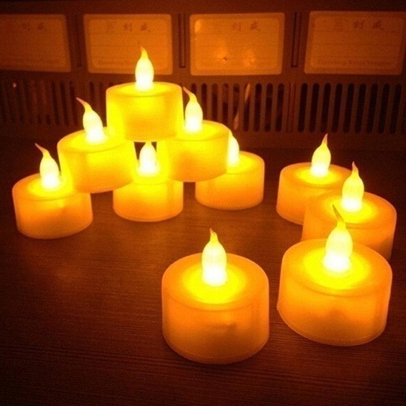 12/24/48pcs Flameless LED Tea light Tea Candles Wedding Light Romantic Candles  Realistic Tea Lights Candles LED Tea light Candles Flickering Bright Tea lights Battery Operated Candles Flameless Candles Lights for  Birthday Party Wedding Decorations Stevvex