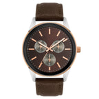 George Mens Casual Brown Watch with Traditional Strap