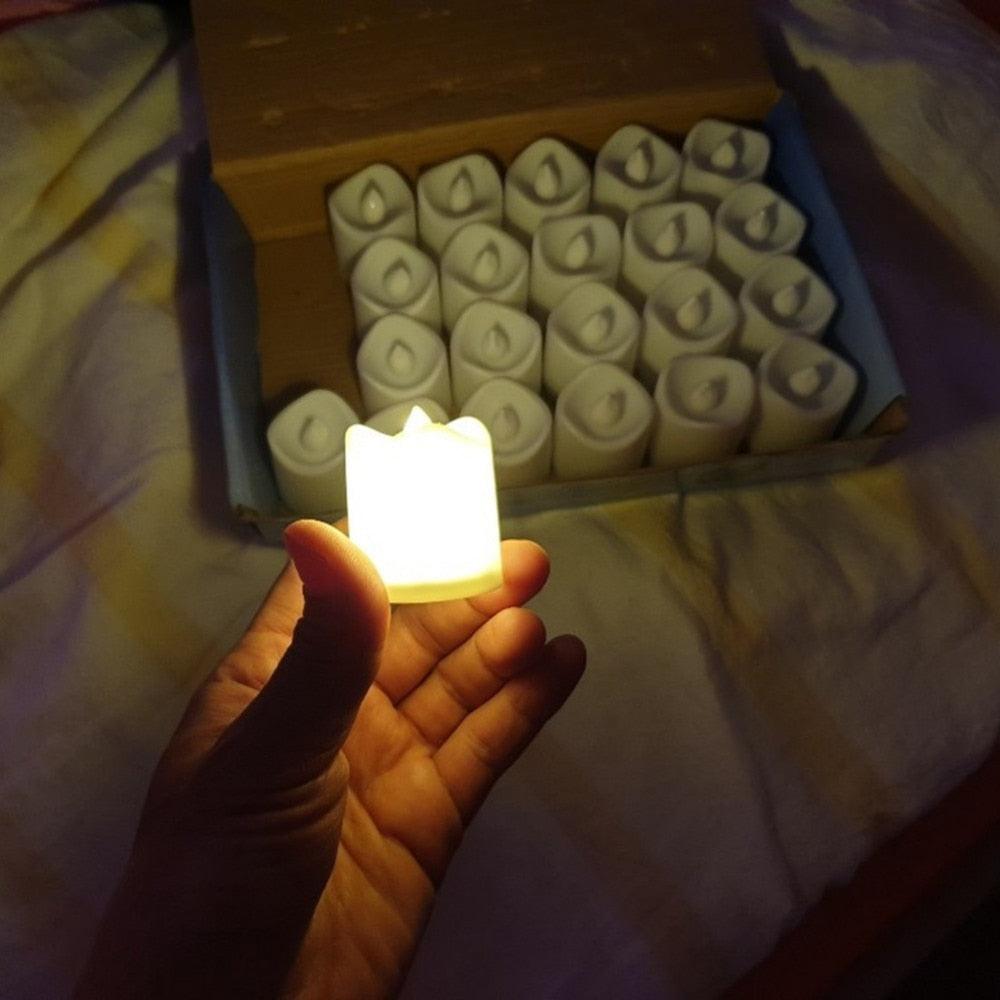 12/24Pcs Creative LED Candle Flameless LED Tea Lights with Remote Battery Operated Flickering Tea lights Candles with Timer Tea Lights Realistic Fake Candles Battery Powered Flameless Tea Light Lamp For Home Wedding Party Decoration Supplies Stevvex