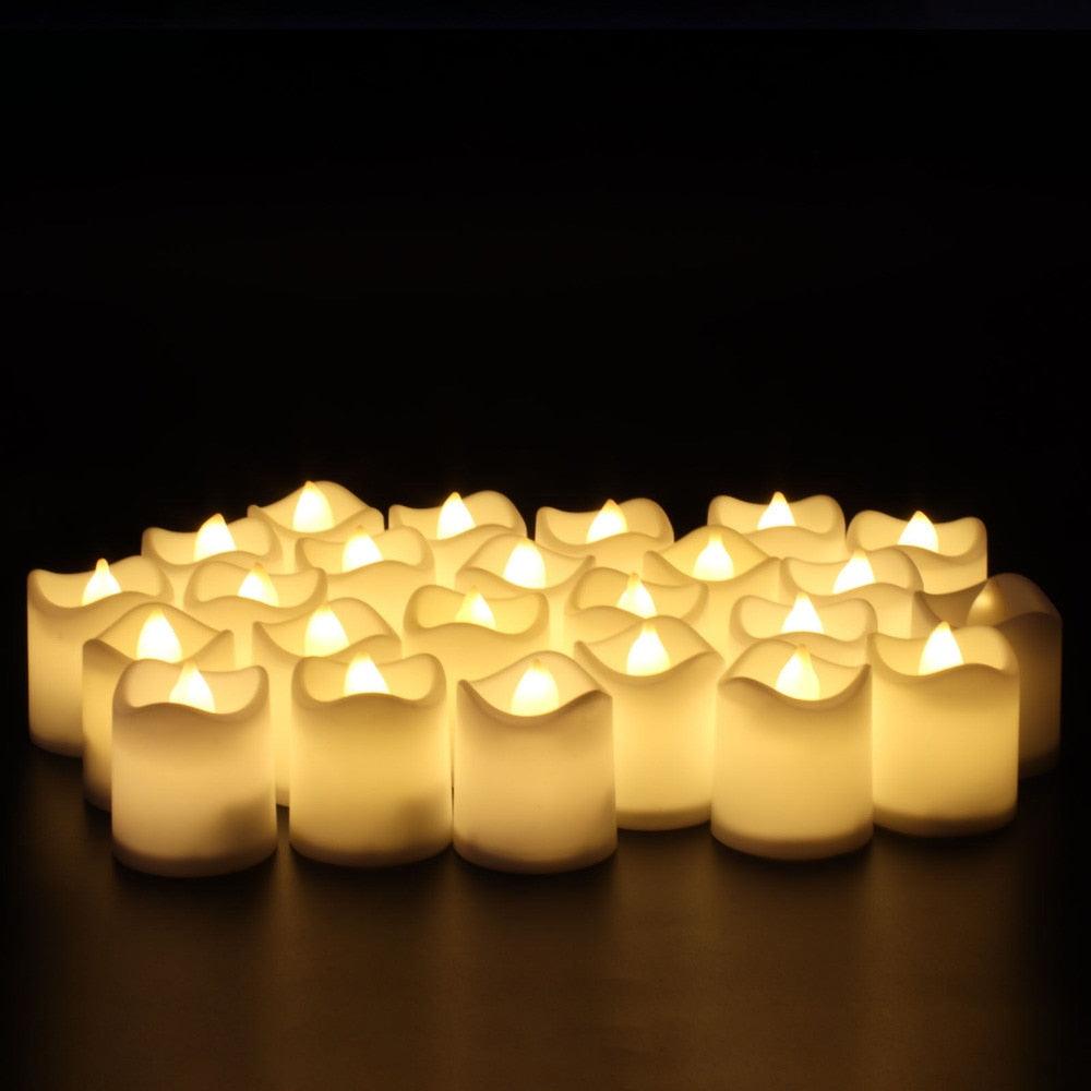 12/24Pcs Creative LED Candle Flameless LED Tea Lights with Remote Battery Operated Flickering Tea lights Candles with Timer Tea Lights Realistic Fake Candles Battery Powered Flameless Tea Light Lamp For Home Wedding Party Decoration Supplies Stevvex