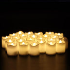 12/24Pcs Creative LED Candle Flameless LED Tea Lights with Remote Battery Operated Flickering Tea lights Candles with Timer Tea Lights Realistic Fake Candles Battery Powered Flameless Tea Light Lamp For Home Wedding Party Decoration Supplies Stevvex