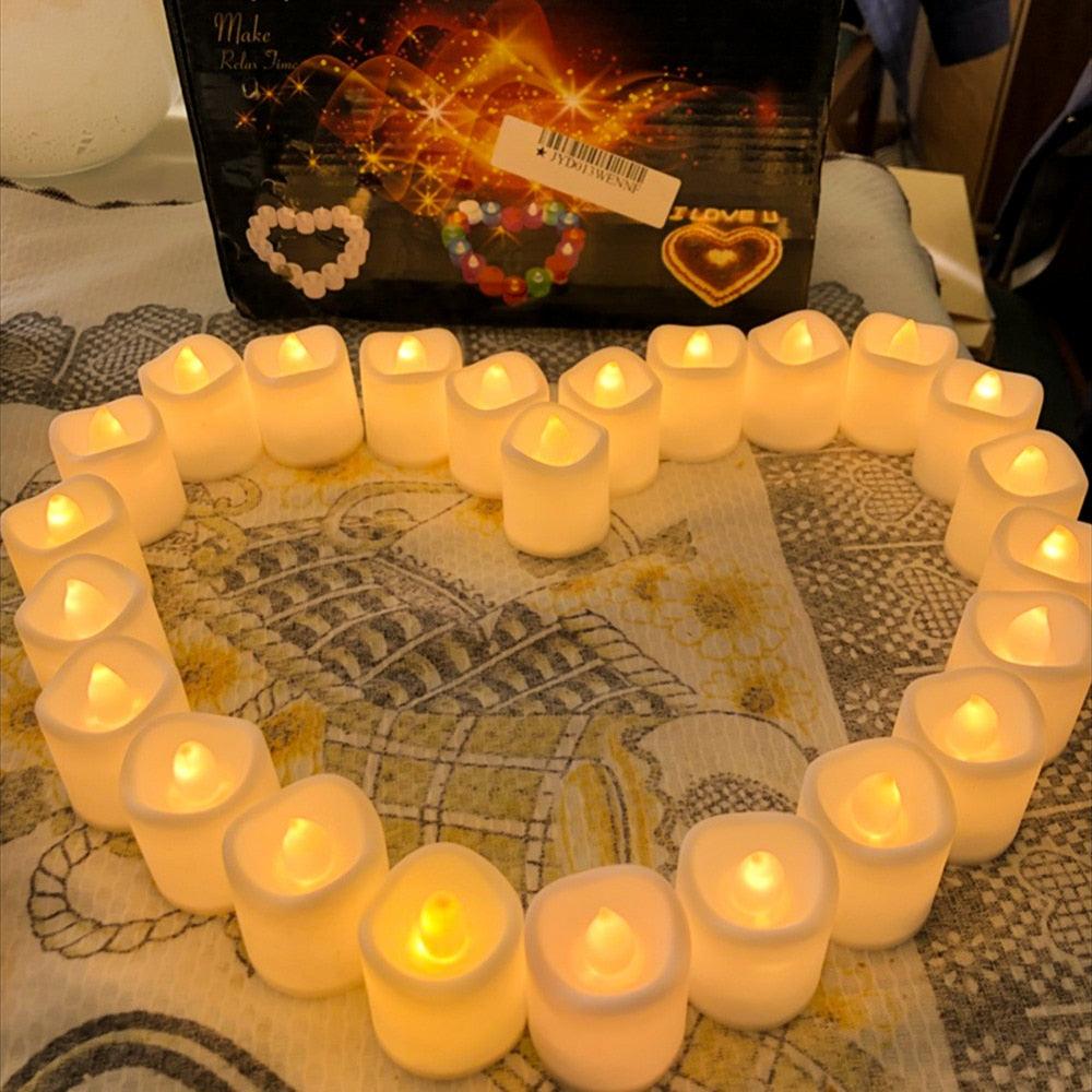 12/24Pcs Creative LED Candle Flameless LED Tea Lights with Remote Battery Operated Flickering Tea lights Candles with Timer Tea Lights Realistic Fake Candles Battery Powered Flameless Tea Light Lamp For Home Wedding Party Decoration Supplies Stevvex