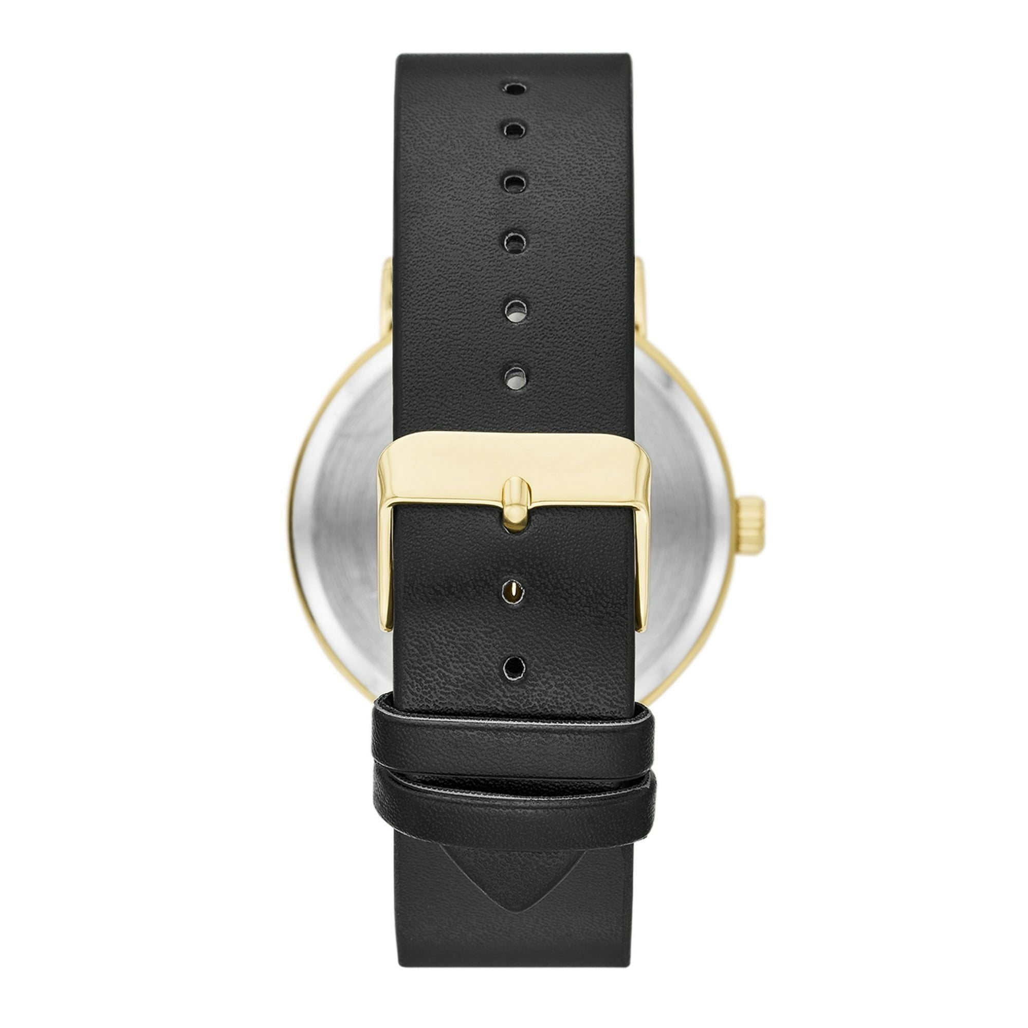 George Men's Watch: Gold Tone Case, Champagne Sunray Dial, Black Vegan Leather Band (FMDOGE047)