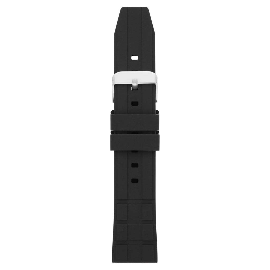 22mm Black Silicone Replacement Sport Watch Band (FMDBA015)