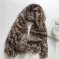 Summer Scarves for Women Lightweight Leopard Print Hawaiian Wrap Beach Shawl Voile Head Scarf Leopard Print scarf SHOMICOBOUTIQUE