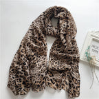 Summer Scarves for Women Lightweight Leopard Print Hawaiian Wrap Beach Shawl Voile Head Scarf Leopard Print scarf SHOMICOBOUTIQUE