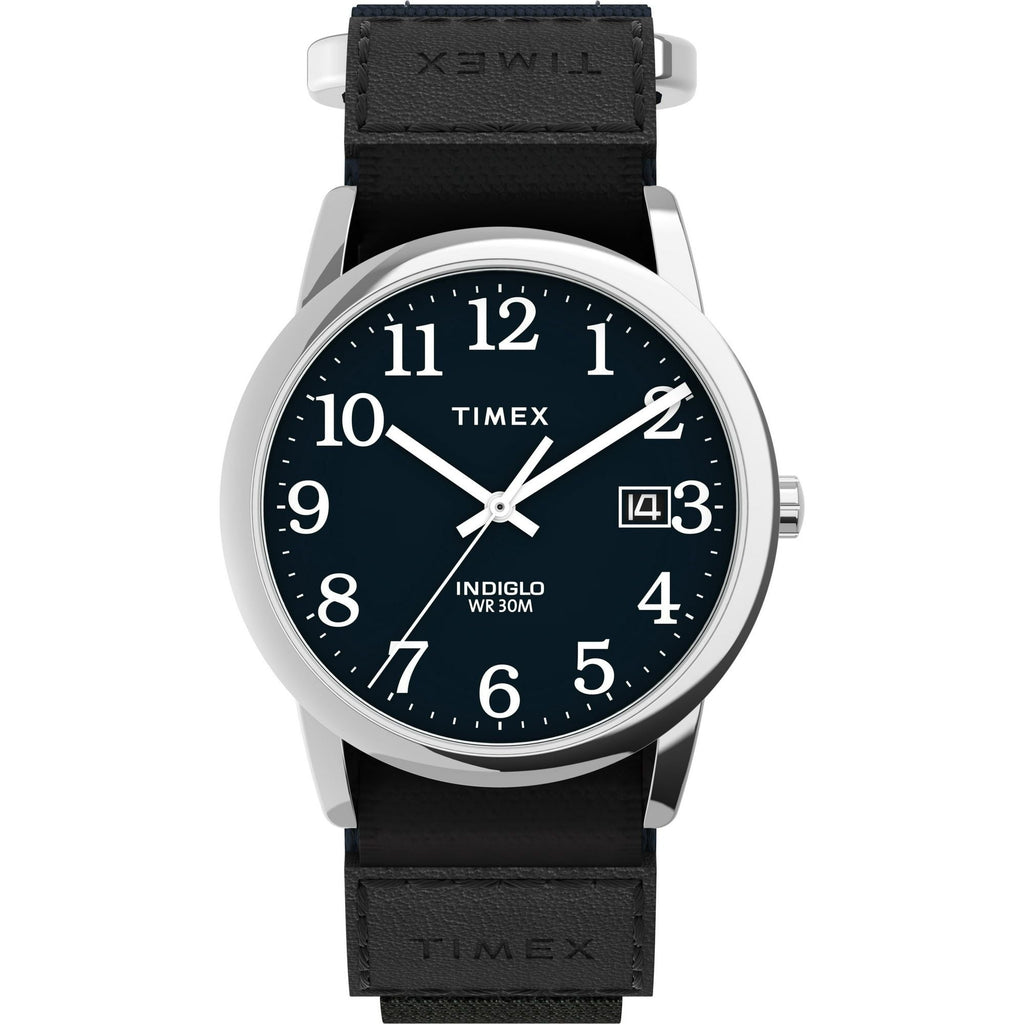 Timex Men's Easy Reader Date Blue/Silver 35mm Casual Watch, FastWrap Strap