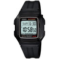 Casio Men's Multi-Function Alarms Digital Sport Watch, Black and Silver F201WA-1A