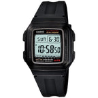 Casio Men's Multi-Function Alarms Digital Sport Watch, Black and Silver F201WA-1A