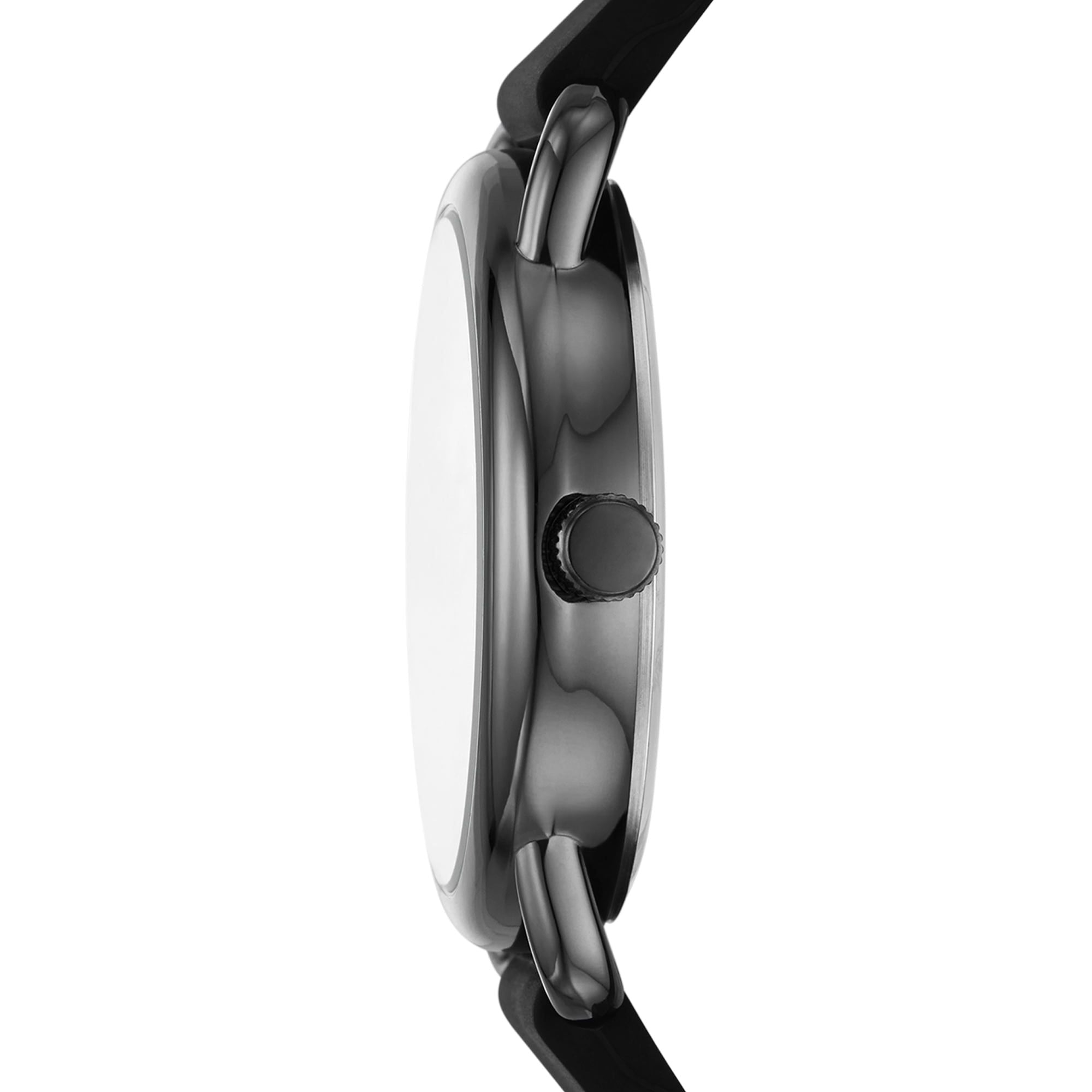 Time and Tru Women's Watch, Gunmetal Round Case, Black Sunray Dial with White Flowers and Black Faux Leather Strap (FMDOTT101)