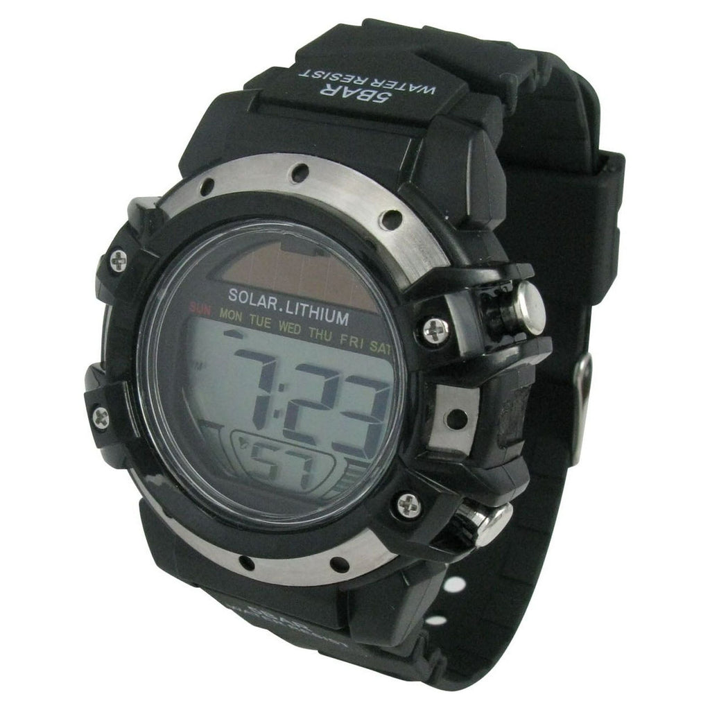 George Mens Solar Digital Wristwatch Plastic Strap