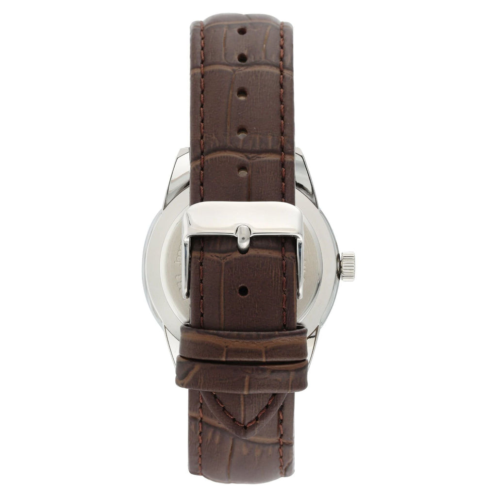 Armitron Men's Day Date Brown/Blue Leather Strap Dress Watch