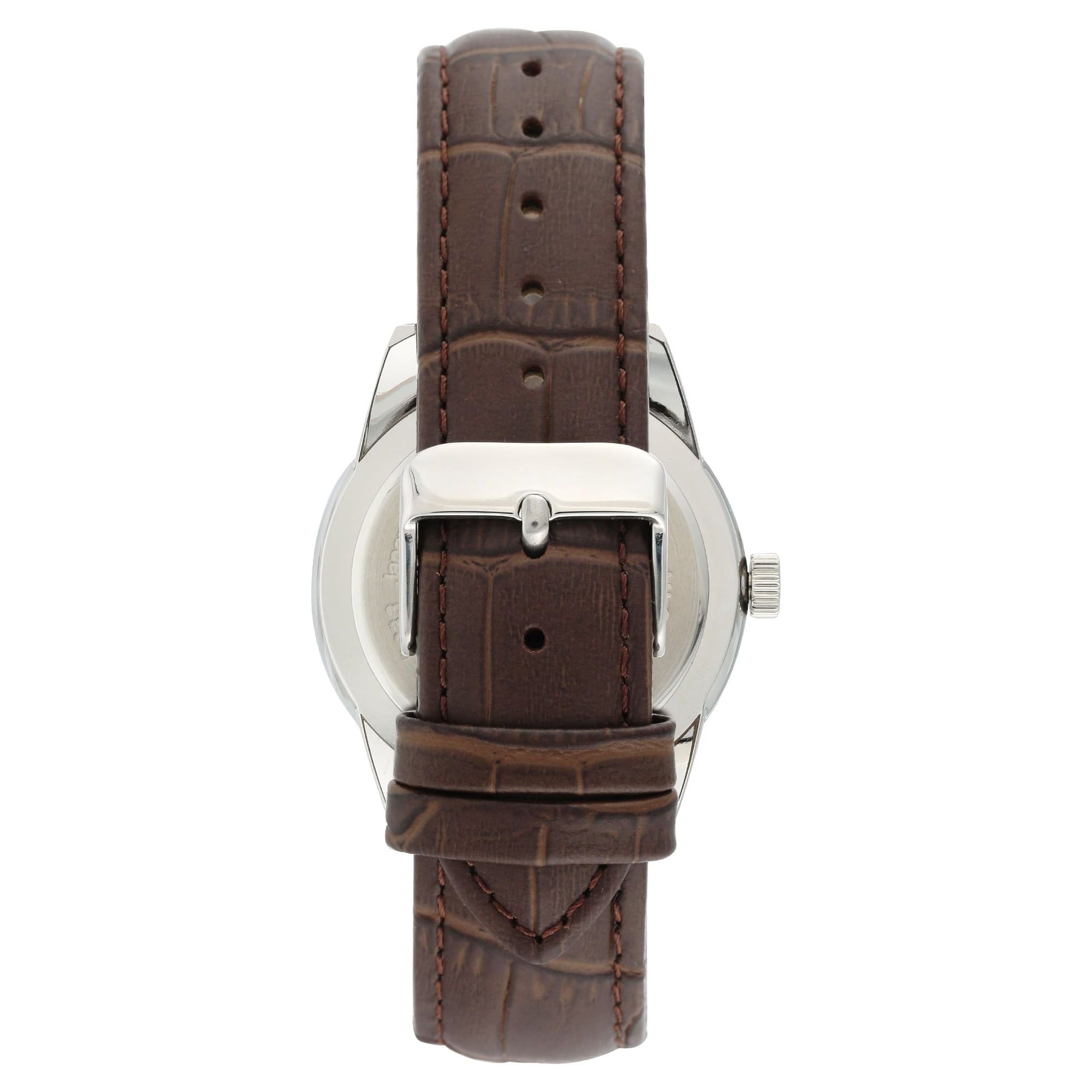 Armitron Men's Day Date Brown/Blue Leather Strap Dress Watch