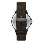George Men's Watch: Gunmetal Tone Case, Black Easy Read Dial, Brown Textured Vegan Leather Band (FMDOGE057)