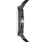 George Men's Watch: Gunmetal Tone Case, Black Easy Read Dial, Brown Textured Vegan Leather Band (FMDOGE057)