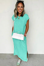 Carrot Mineral Wash Pocketed T-shirt Dress