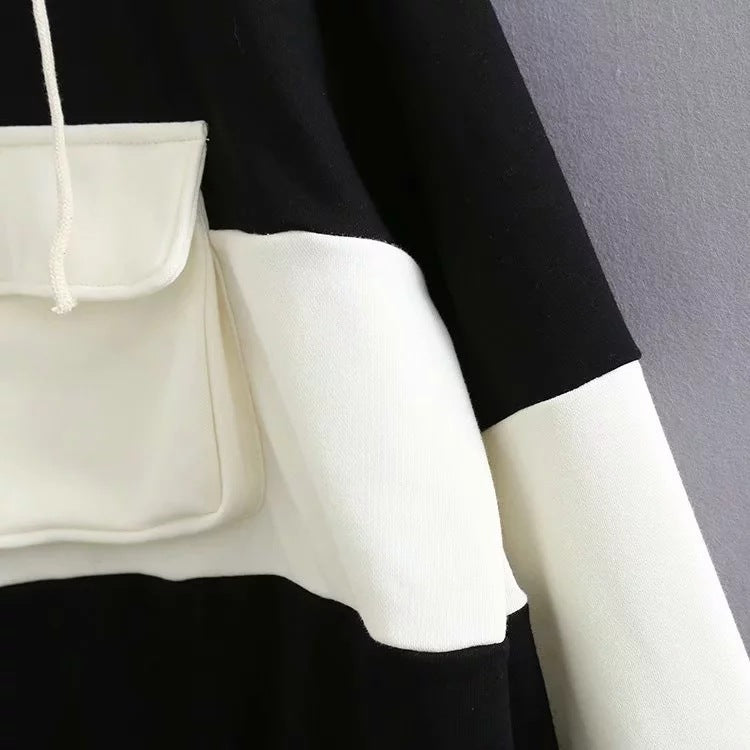 Striped panel hoodie Pi-Mart