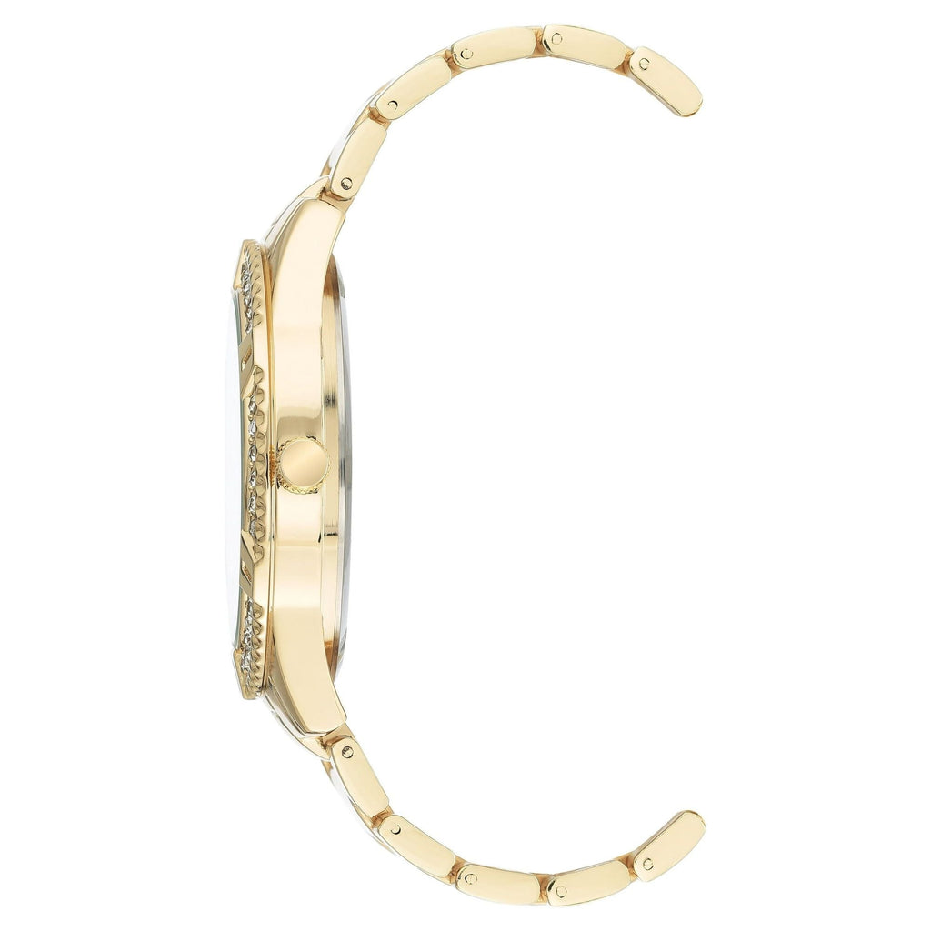 George Men's Round Black Dress Watch with a Classy Gold Tone Metal Band and Bracelet Set