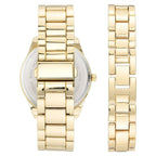 George Men's Round Black Dress Watch with a Classy Gold Tone Metal Band and Bracelet Set