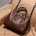 Genuine leather tote bag for women retro one-shoulder portable big purse - SJB-DIAMOND ELITES