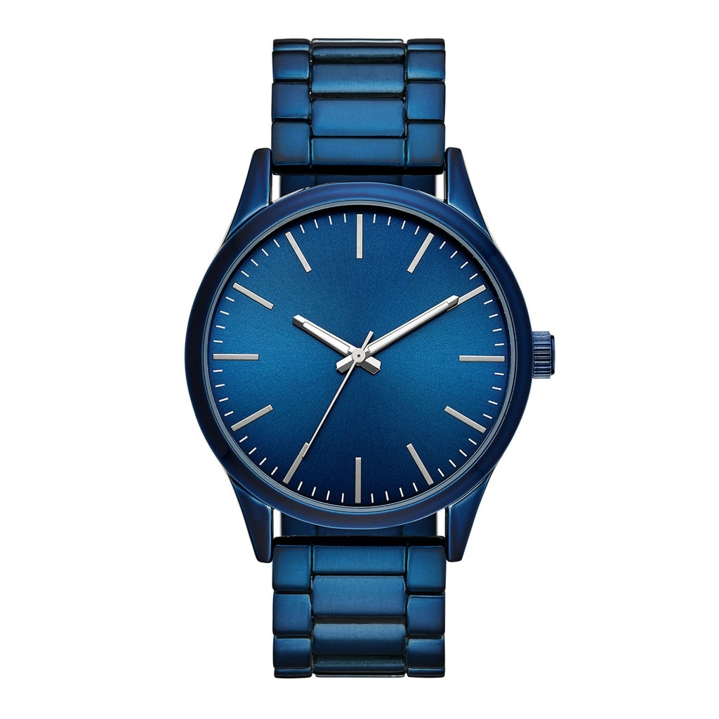 George Men's Watch with Blue Tone Round Case, Blue Sunray Dial and Blue 3 Link Bracelet (FMDOGE053)