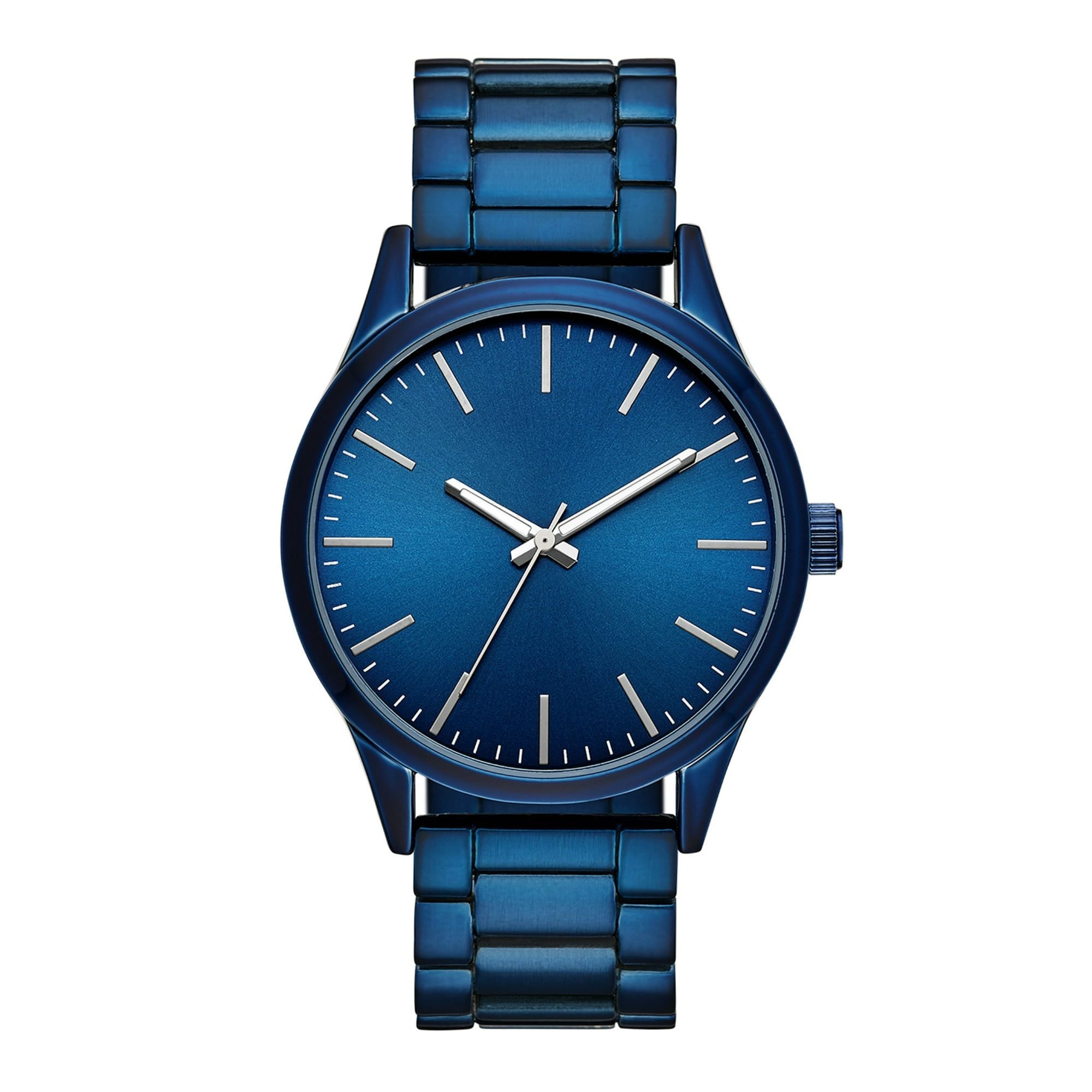 George Men's Watch with Blue Tone Round Case, Blue Sunray Dial and Blue 3 Link Bracelet (FMDOGE053)