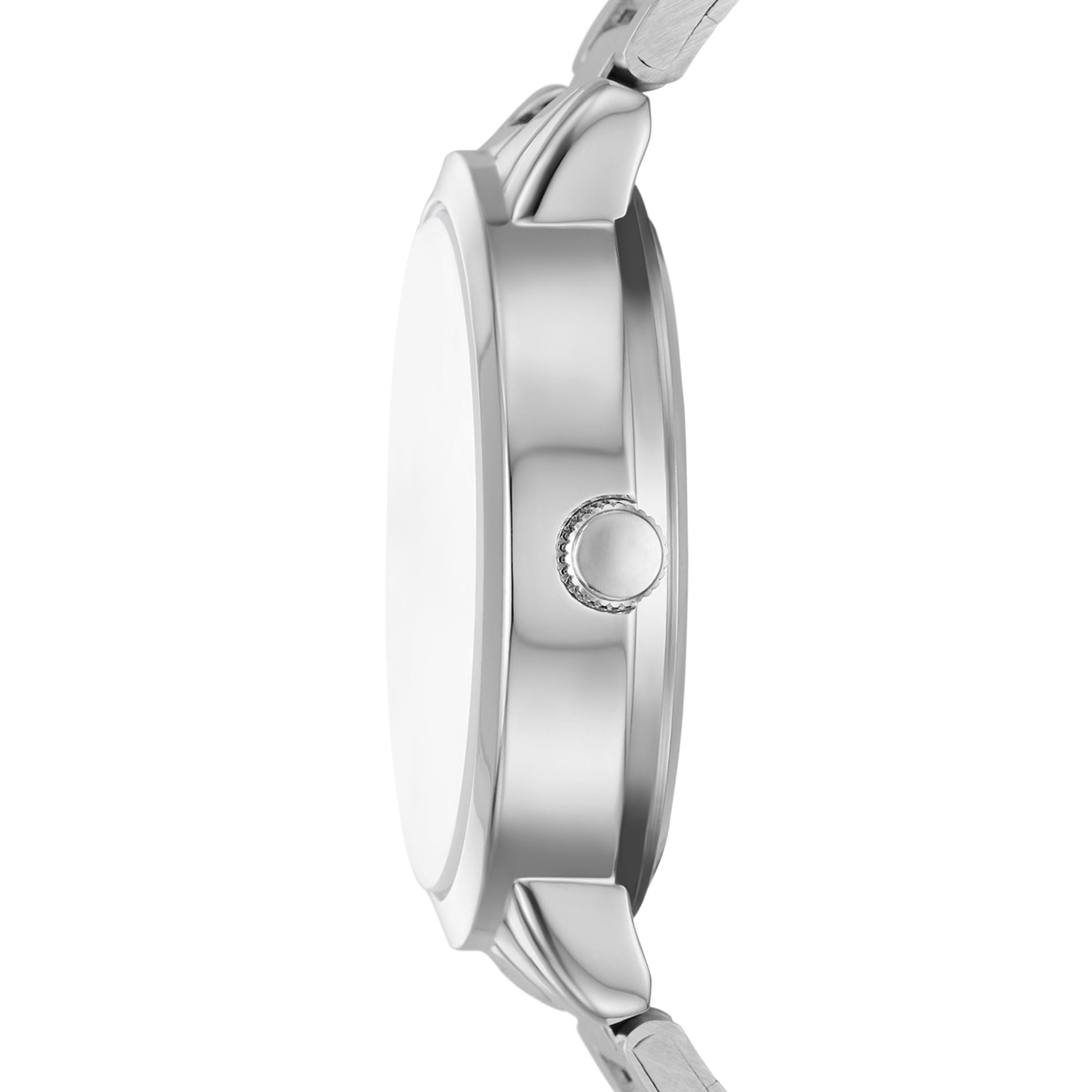 Time & Tru Women's Watch, Silver Tone Round Case and 3 Link Bracelet, Silver Sunray Dial with 3 Sub dials (FMDOTT109)