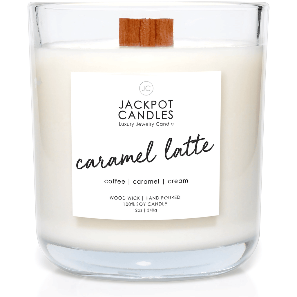 Caramel Coffee Latte Candle with Ring Inside (Surprise Jewelry Valued at $15 to $5,000) Ring Size 7