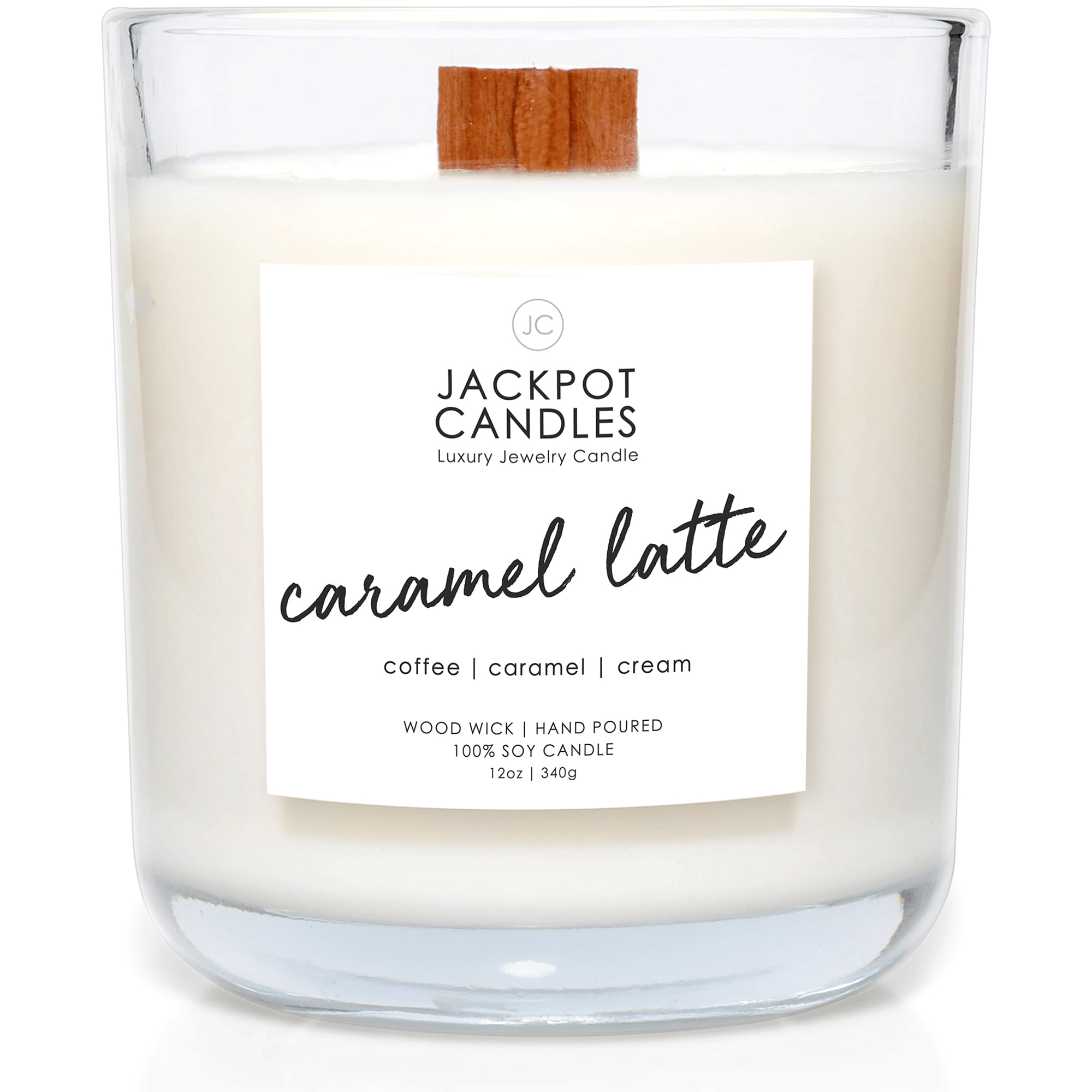 Caramel Coffee Latte Candle with Ring Inside (Surprise Jewelry Valued at $15 to $5,000) Ring Size 7
