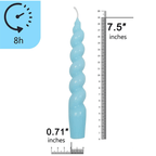 FCMSHAMD Spiral Taper Dinner Candles Conical Stick Candles H 18.5 cm for Holiday Wedding Party (Blue )