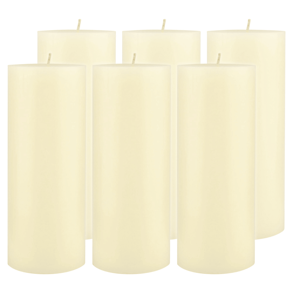Stonebriar Unscented 3" x 8" 1-Wick Ivory Pillar Candles, 6 Pack