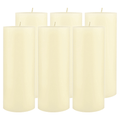 Stonebriar Unscented 3" x 8" 1-Wick Ivory Pillar Candles, 6 Pack