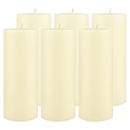 Stonebriar Unscented 3" x 8" 1-Wick Ivory Pillar Candles, 6 Pack